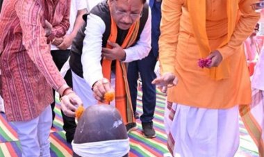 नीलकंठेश्वर महादेव मंदिर के प्राण-प्रतिष्ठा समारोह में मुख्यमंत्री विष्णु देव साय हुए शामिल