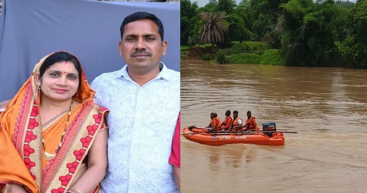 CG – मौत का सफर : उफनते नाले में बही कार, पति-पत्नी लापता, रेस्क्यू जारी…