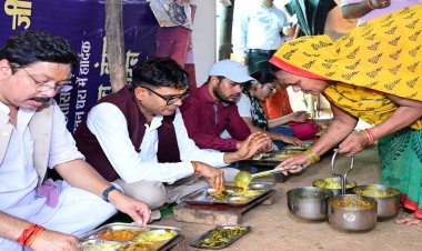 अपनों के बीच जमीन पर बैठकर देसी स्वाद का आनंद, वित्त मंत्री चौधरी ने कहा—यही हमारी संस्कृति की असली पहचान